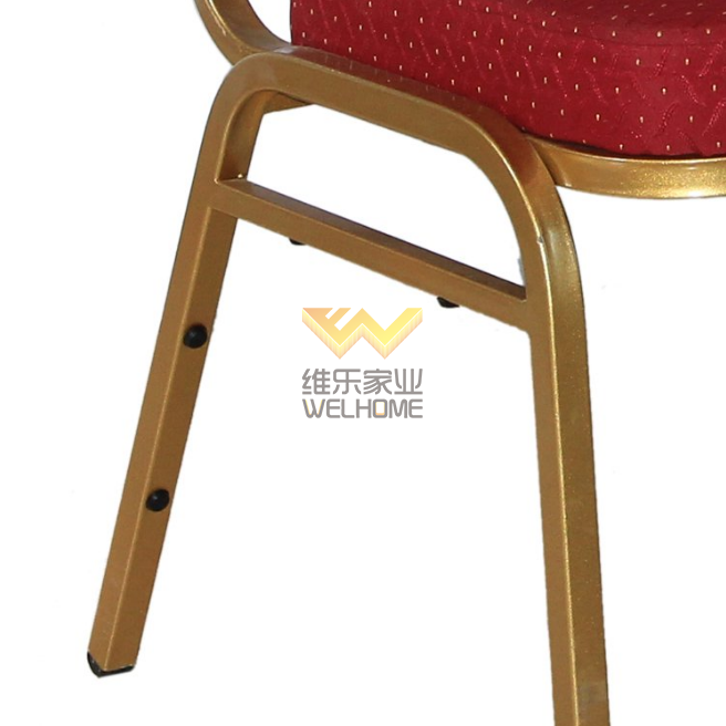 Red seat metal stackable banquet chair for meetings/events